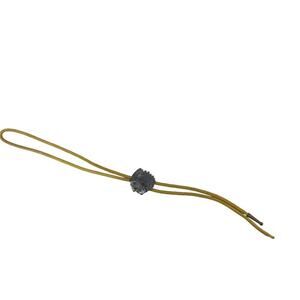 Vintage Native American Detailed Headdress Bolo Tie Yellow Nylon String Necktie